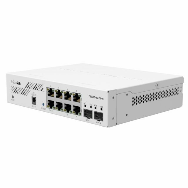 Mikrotik CSS610-8G-2S+IN Switch, Eight 1G Ethernet ports, cost effective.