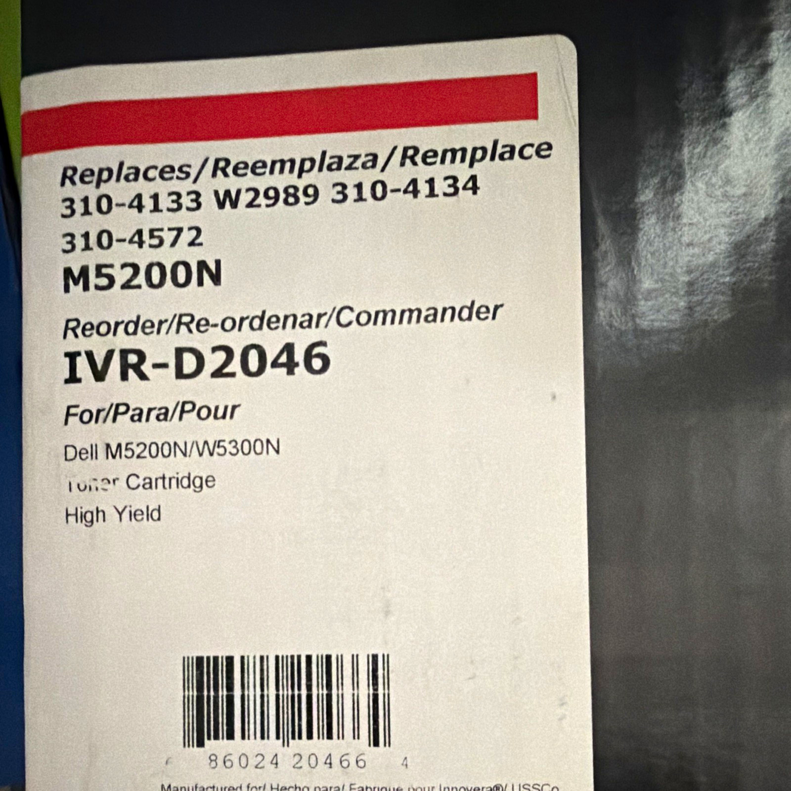 Innovera IVR-D2046 High Yield Black Laser Toner for Dell M5200N W5300N 310-4133