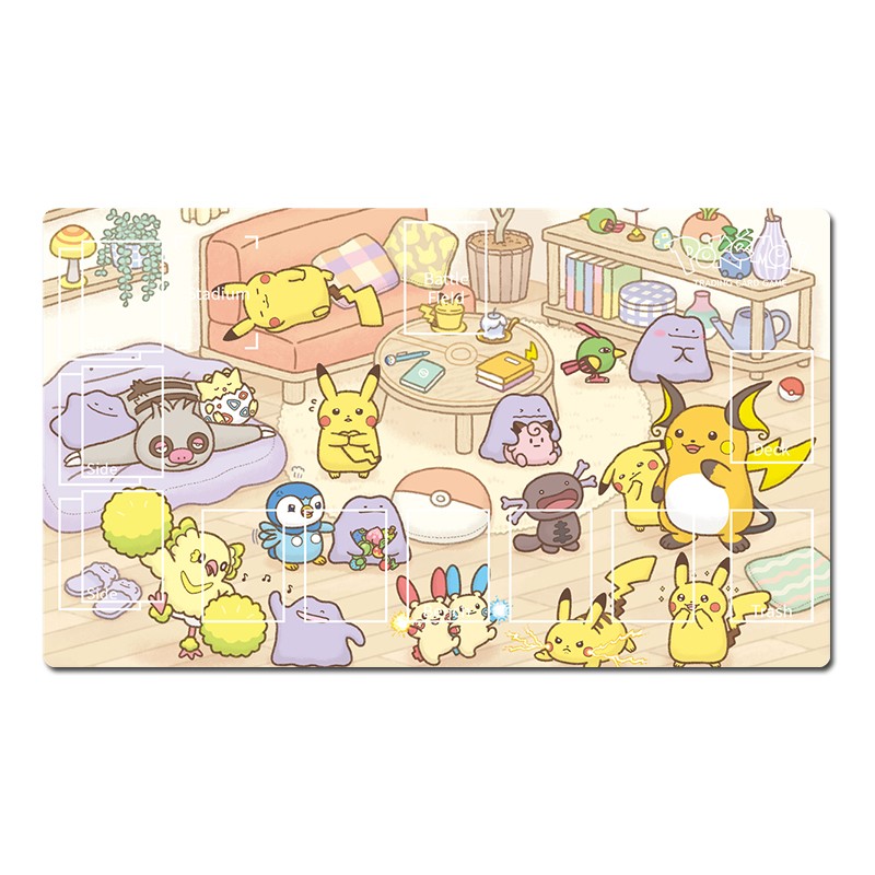 Pokemon Duel Playmat Cute TCG CCG Gaming Play Pad Trading Card Game Mat Mousepad