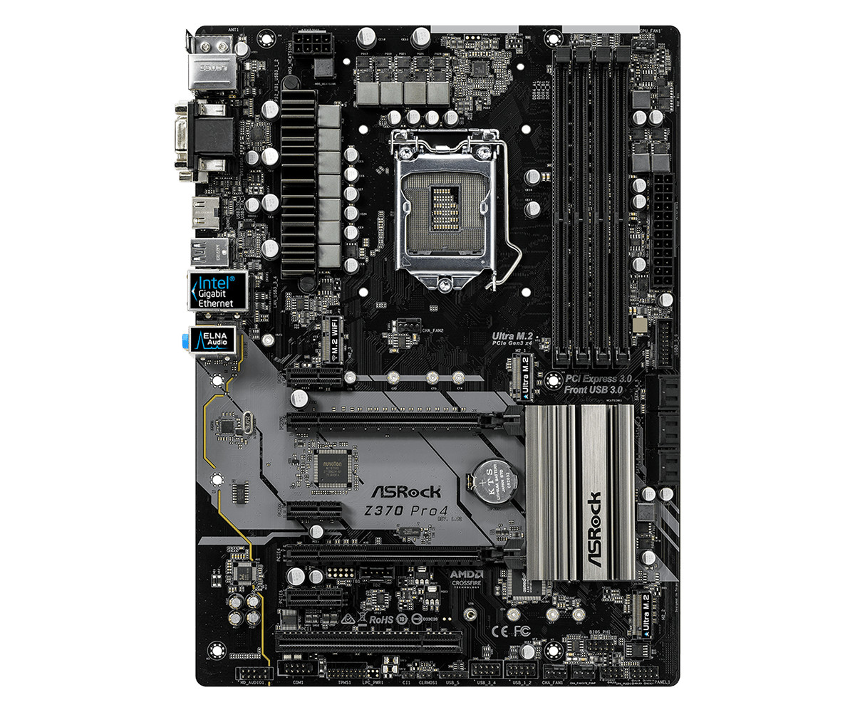 ASRock Z370 Pro4 LGA 1151 Z370 HDMI USB 3.1 2 Ultra M.2 DDR4 ATX Motherboard