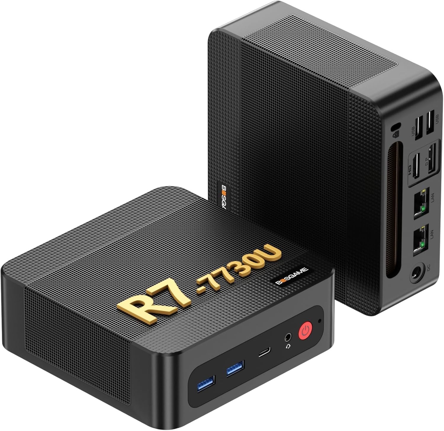 SEALED BOSGAME P4 Ultra Mini PC, AMD Ryzen 7 7730U, 16GB DDR4, 1TB PCIe SSD