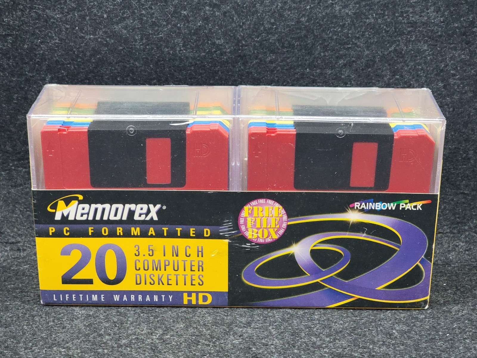 20 Memorex 3.5 HD Rainbow Pack Computer Disks IBM Format [Brand New]