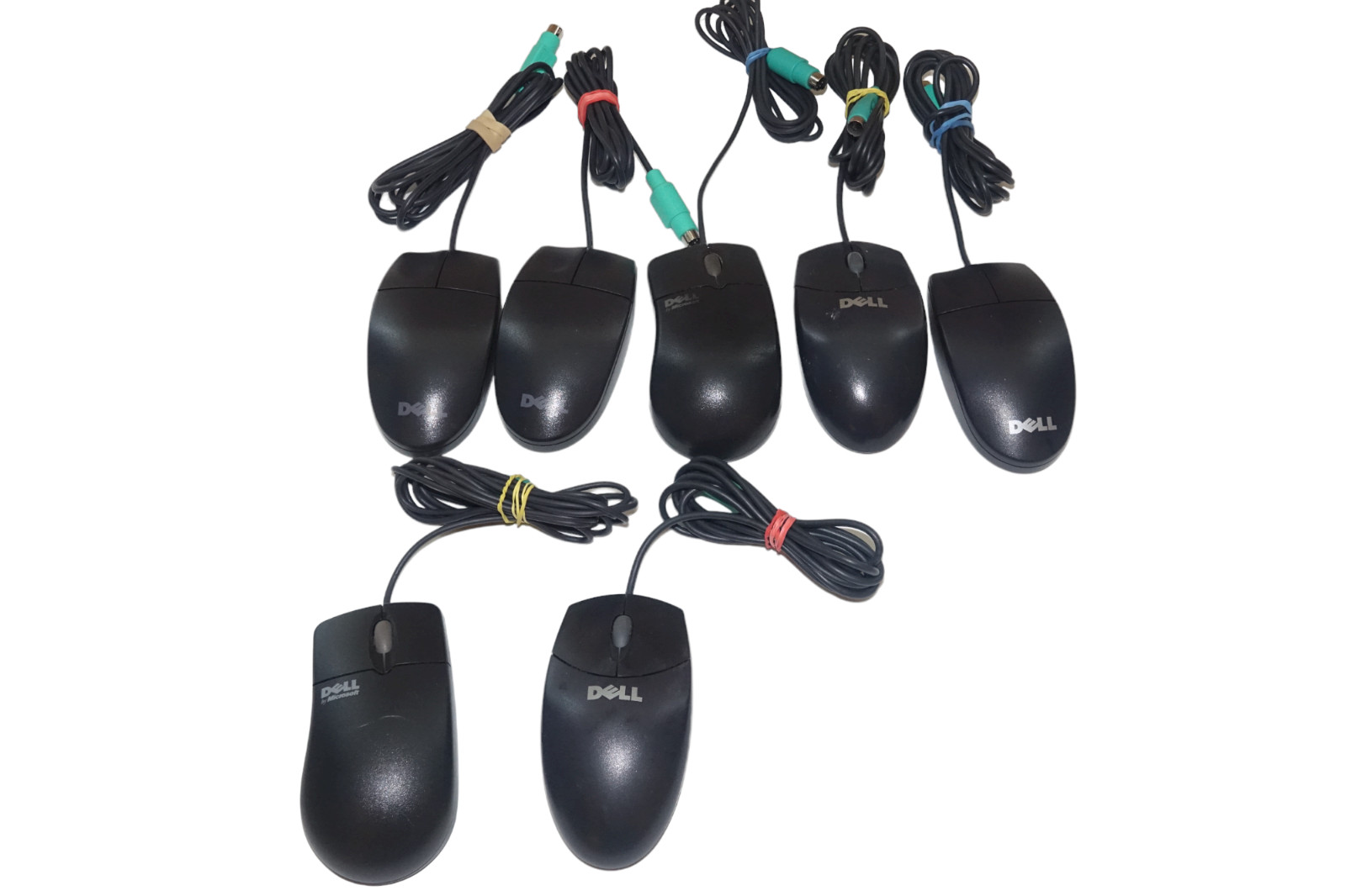 Lot of 7 Genuine Dell PS/2 IntelliMouse Microsoft X06-08477 & Logitech M-S34 PS