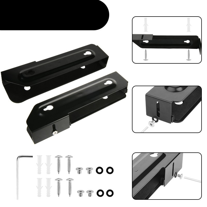 Universal Laptop Wall Mount Storage Bracket Metal Adjustable Tablet Shelf Black