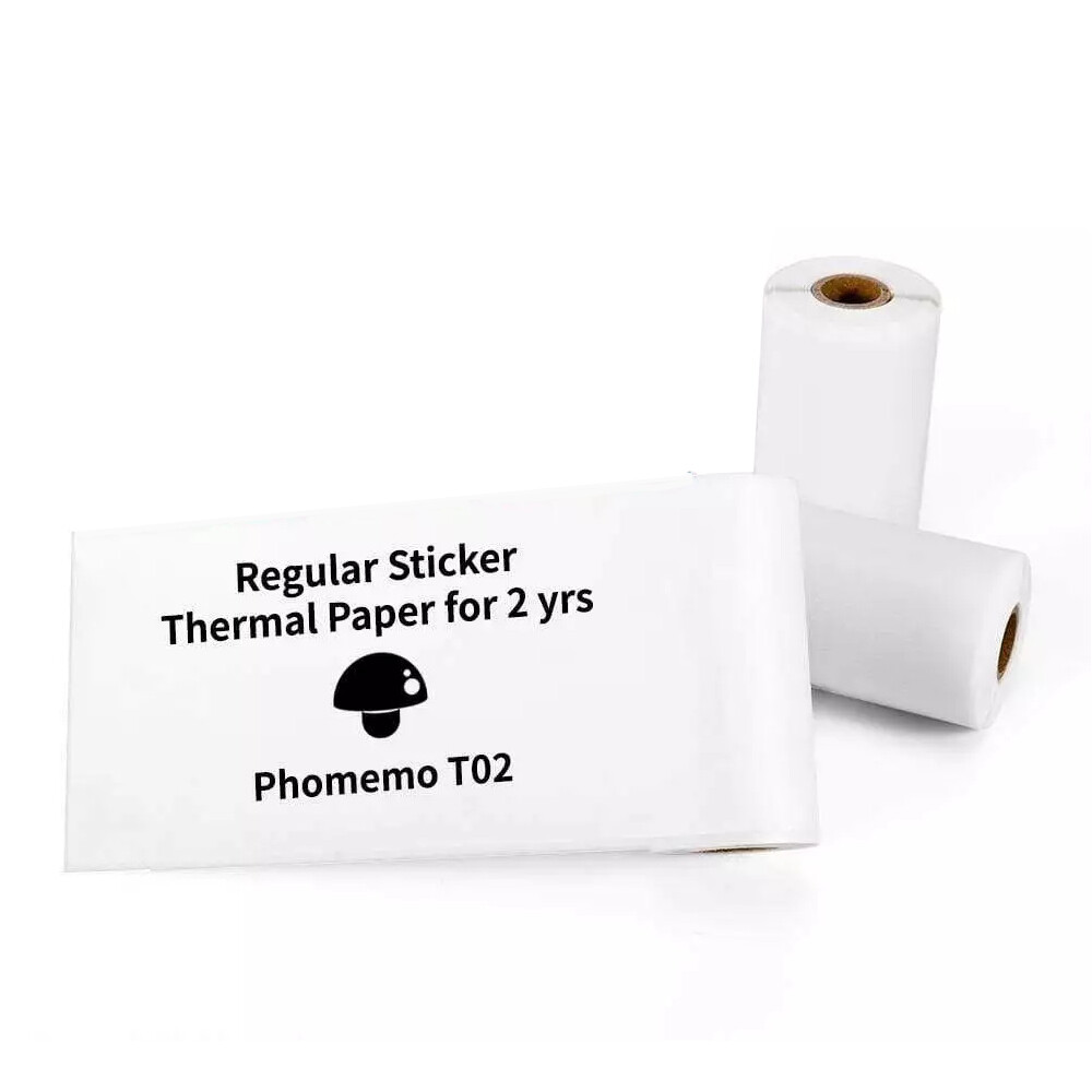 3 Rolls Adhesive Thermal Sticker Paper for Phomemo T02 M02 M03 Thermal Printer