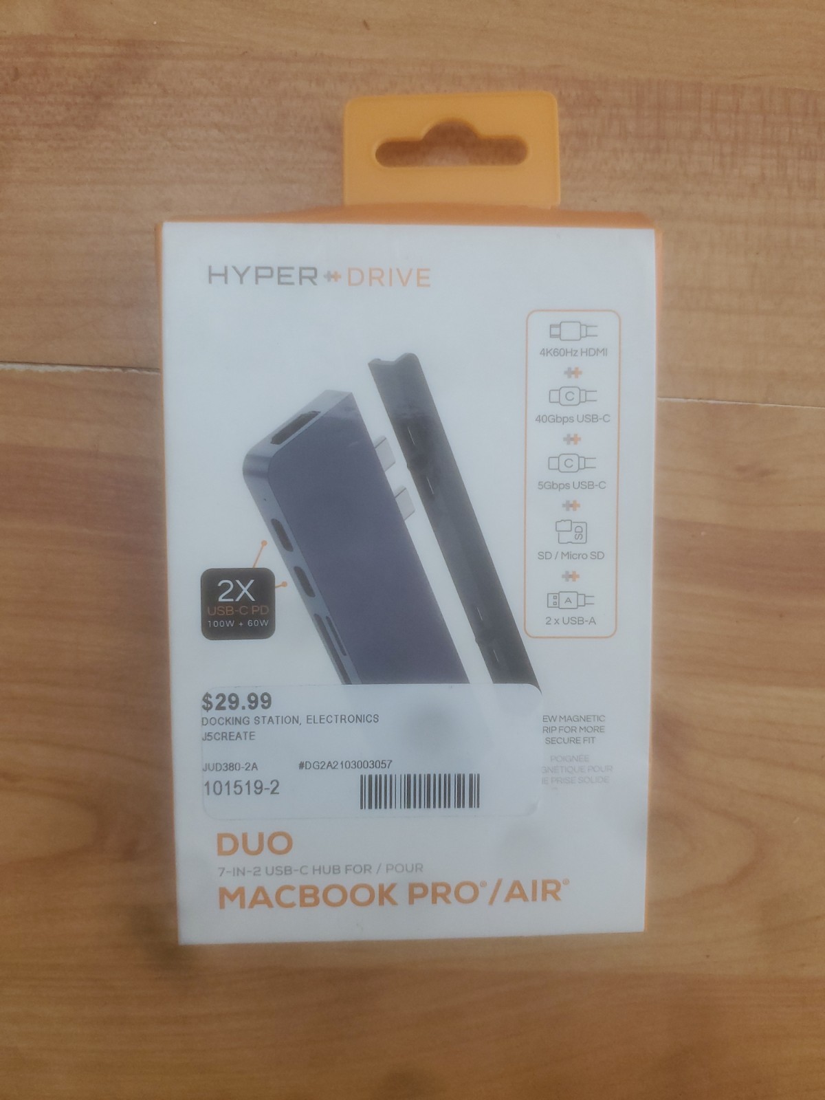HyperDrive Duo 7-in-2 USB-C Hub for MacBook Pro/Air, HDMI 4K60Hz HDR, 