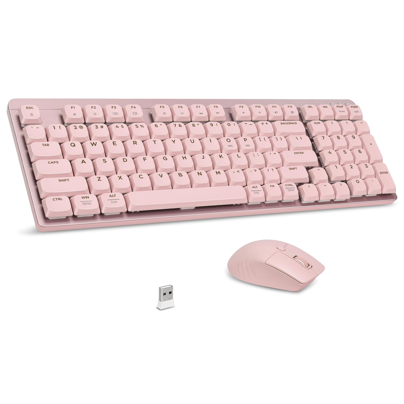 Wireless Keyboard and Combo, 2.4Ghz Cordless Mechanical Keyboard and Silent f...