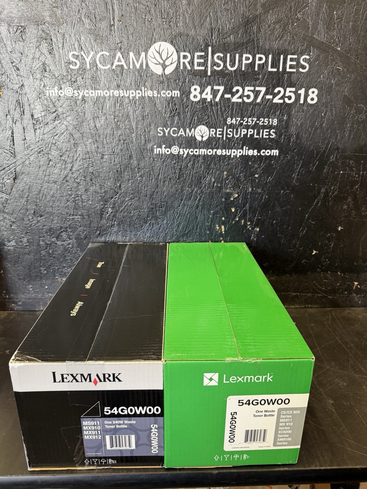 2 Sealed Lexmark 54G0W00 CS/CX920 MS911 MX910 XC9200 XM9100 Waste Toner Bottles