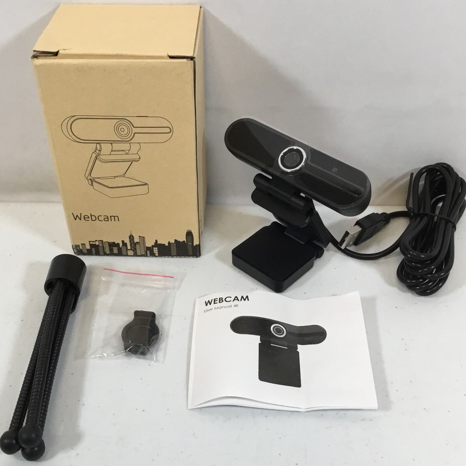 XPCAM Black 8MP HD Computer USB 4K Pro Streaming Webcam With Microphone