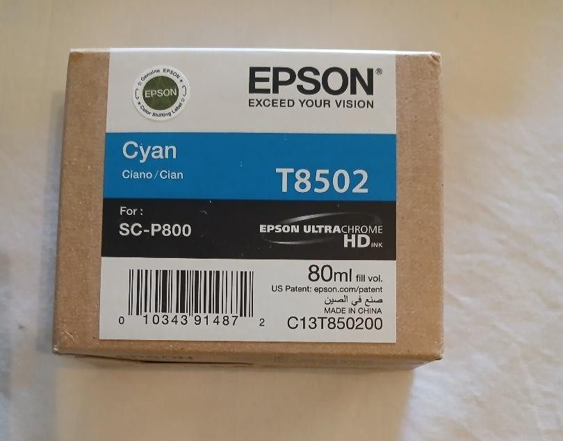 4/2021 New Sealed Genuine Epson T8502 Cyan Ultra Chrome HD Ink For SC-P800
