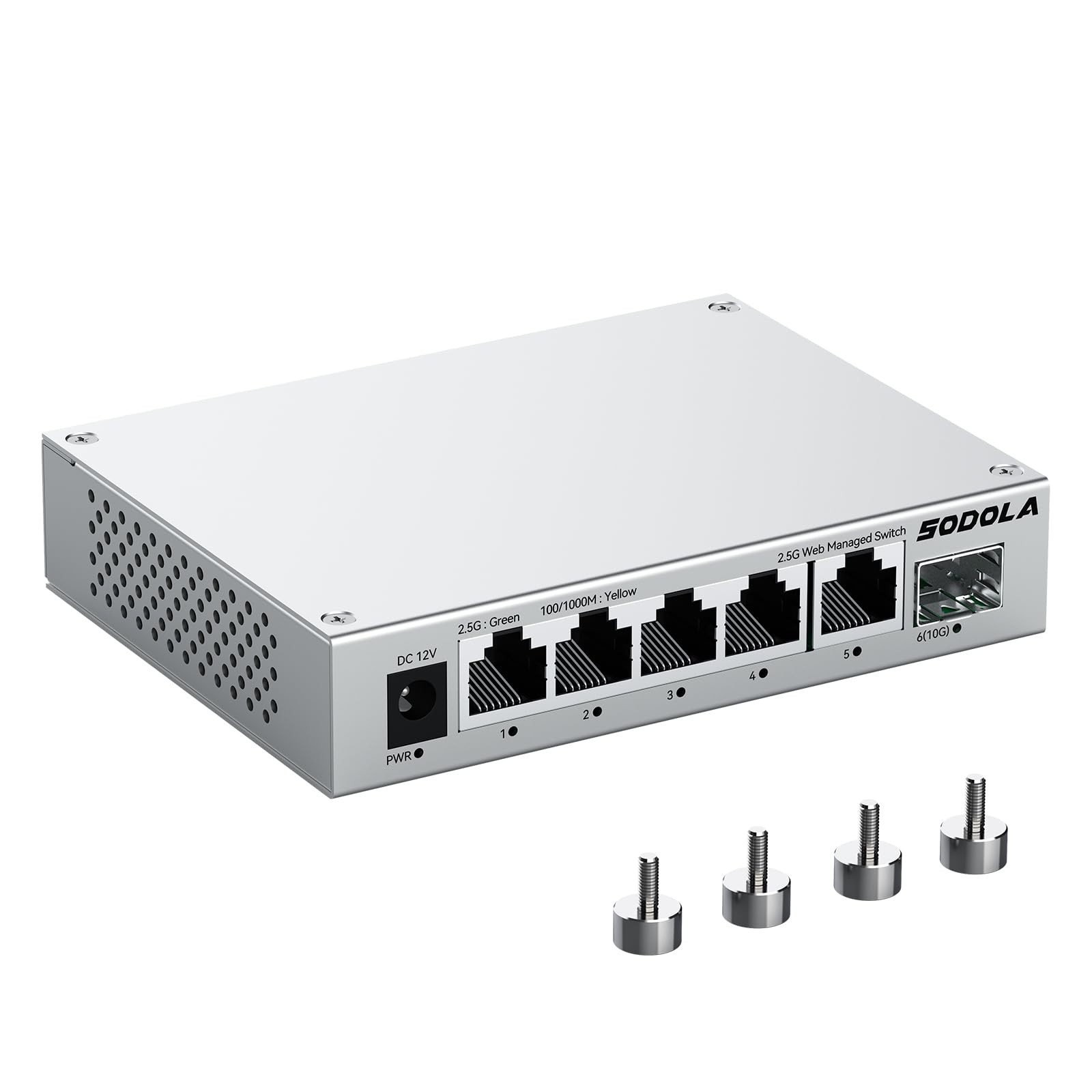Sodola 5 Port 2.5Gb Switch Managed 5X 2.5G Base-T Ports 1x 10G SFP
