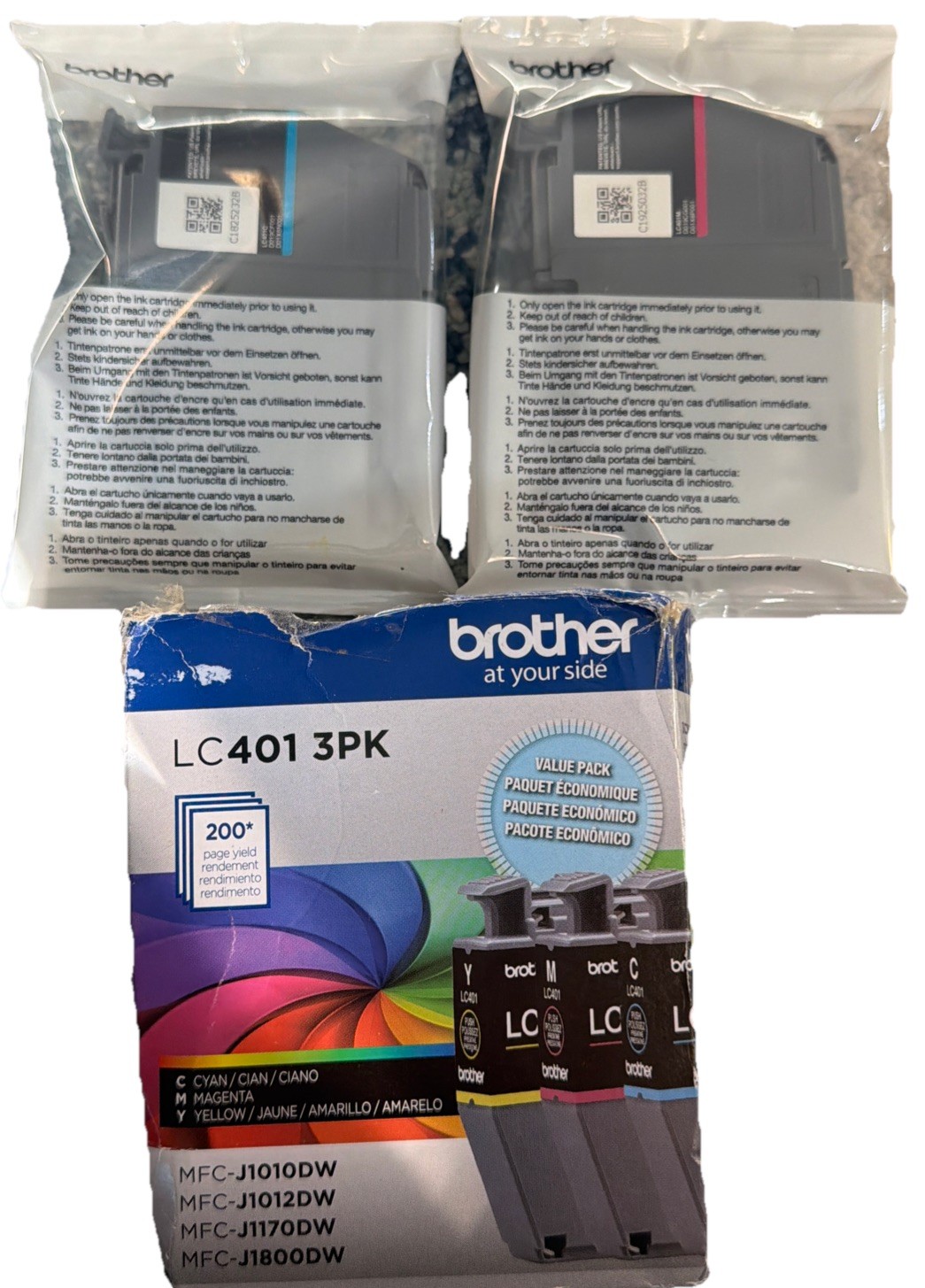 Brother LC 401 2 Pk -  Cyan/Magenta Only