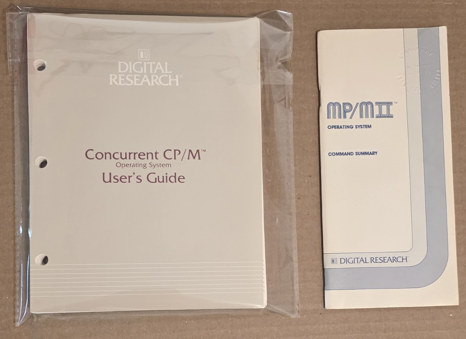 Digital Research Concurrent CP/M User's Guide + MP/MII Command Summary