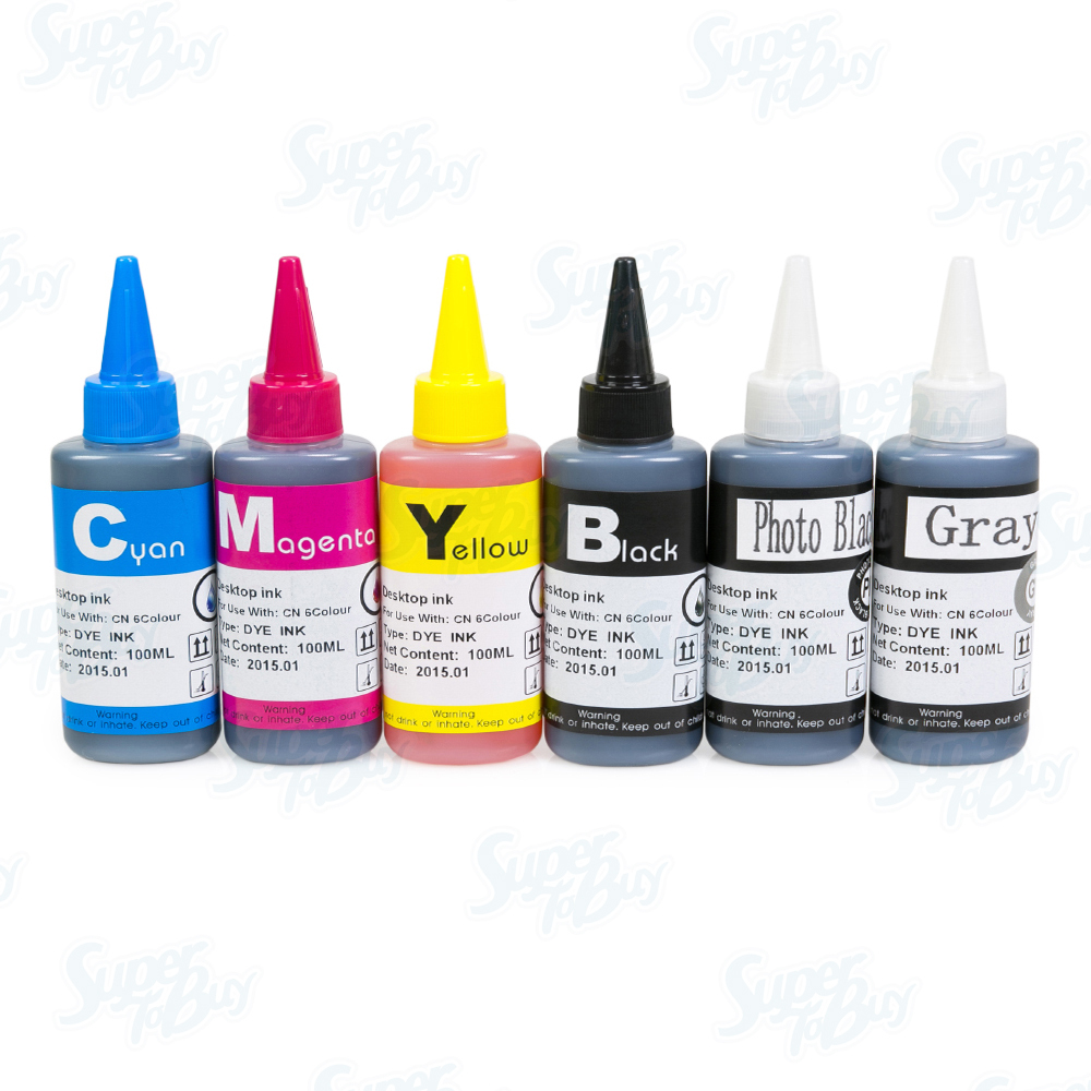 6 pack Refill Ink Bottle Set for Canon PGI-270 CLI-271 PIXMA MG7720 Grey CISS
