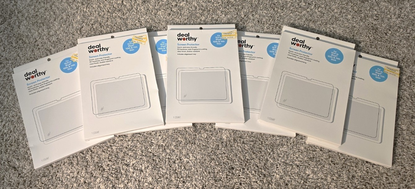 Lot of 7 dealworthy Screen Protector iPad 10.9 10th 11th Gen 9H Glass Tray OB
