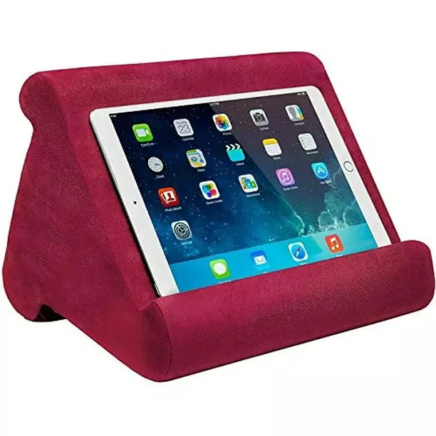 ANGLE - ONTEL BURGANDY PILLOW PAD TABLET STAND, 3 VIEWING MULTI