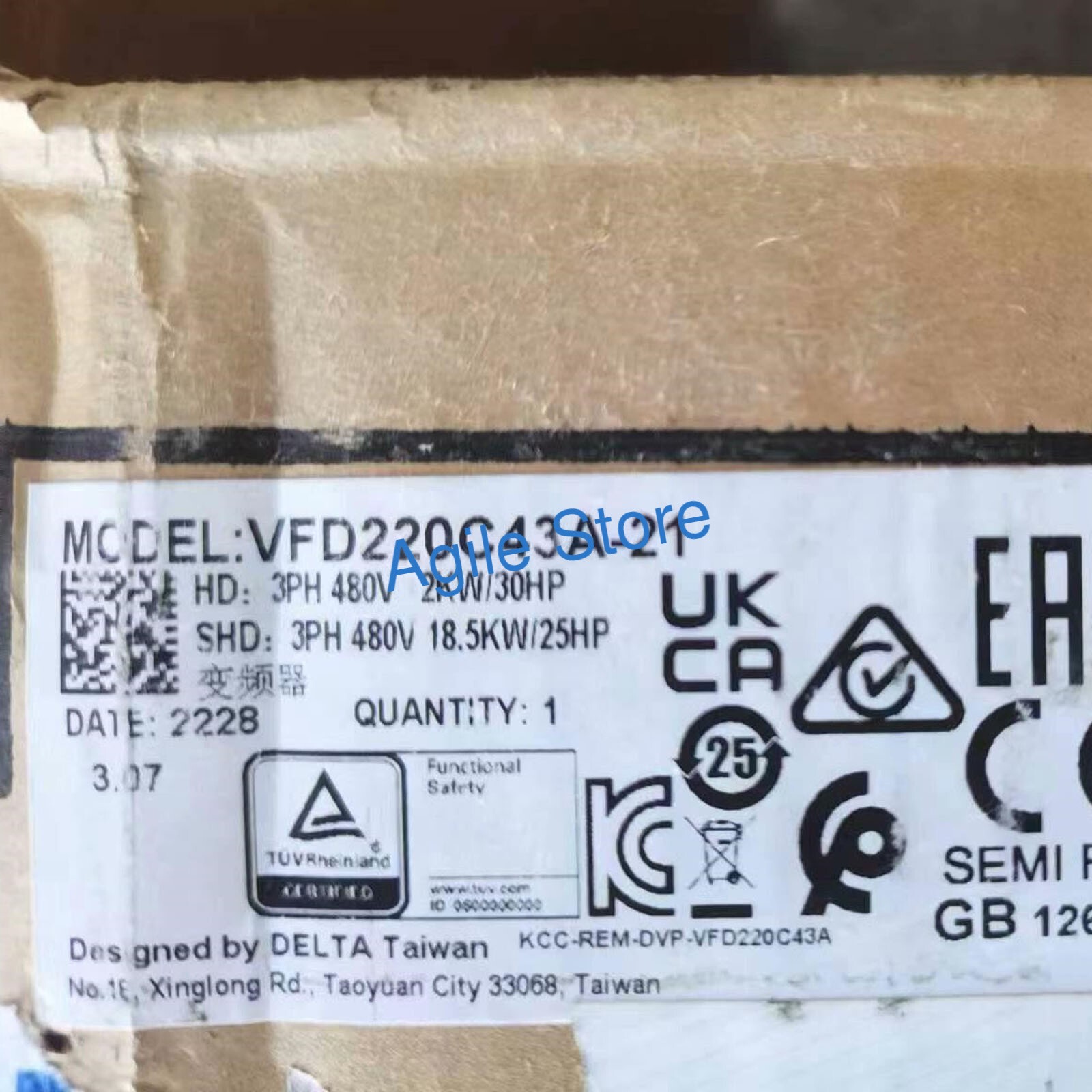 1PC New Delta VFD220C43A-21 VFD Frequency Converter Expedited Shipping