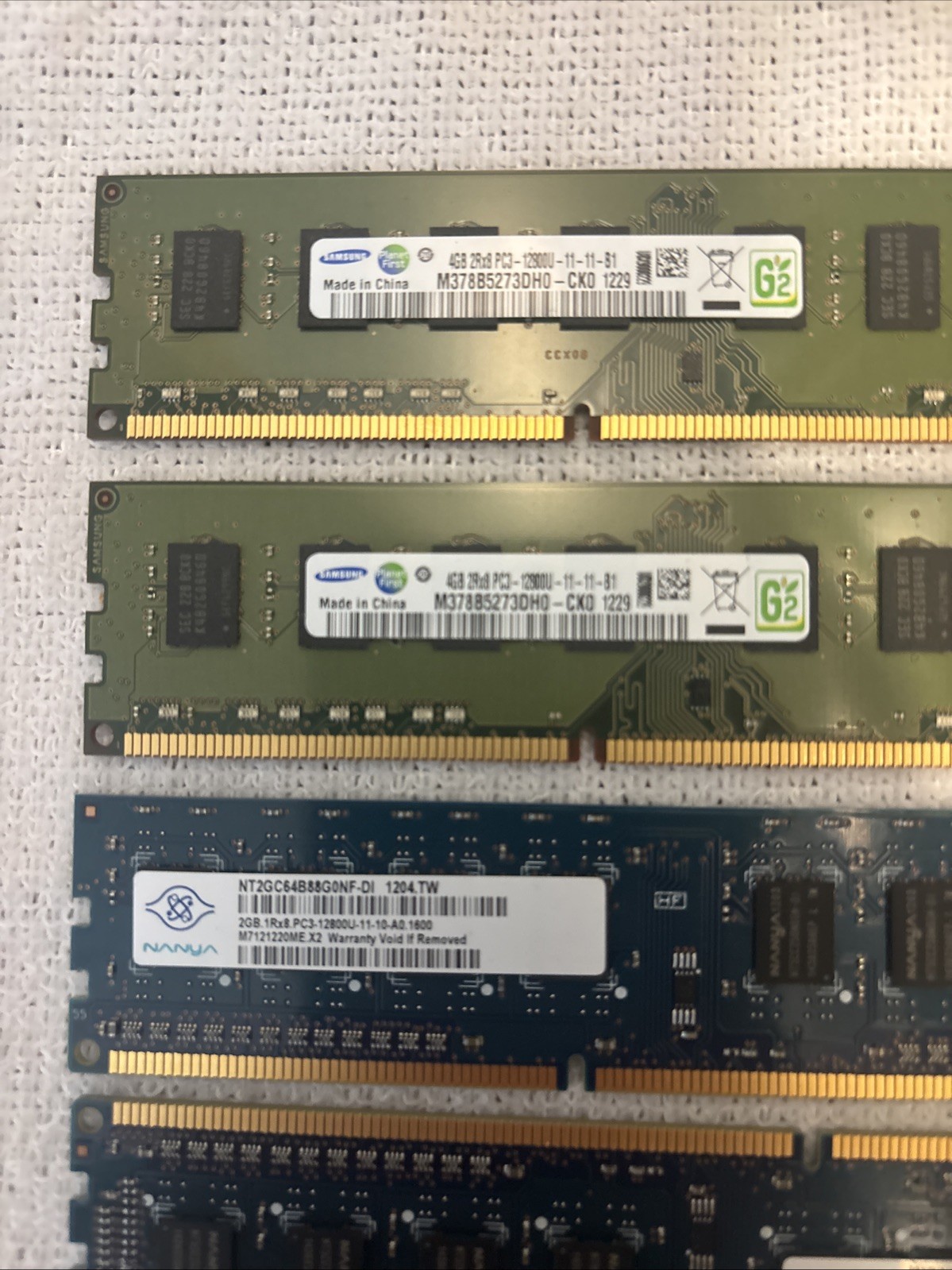 Samsung Ddr3 12gb Lot (2x4gb, 2x2gb)