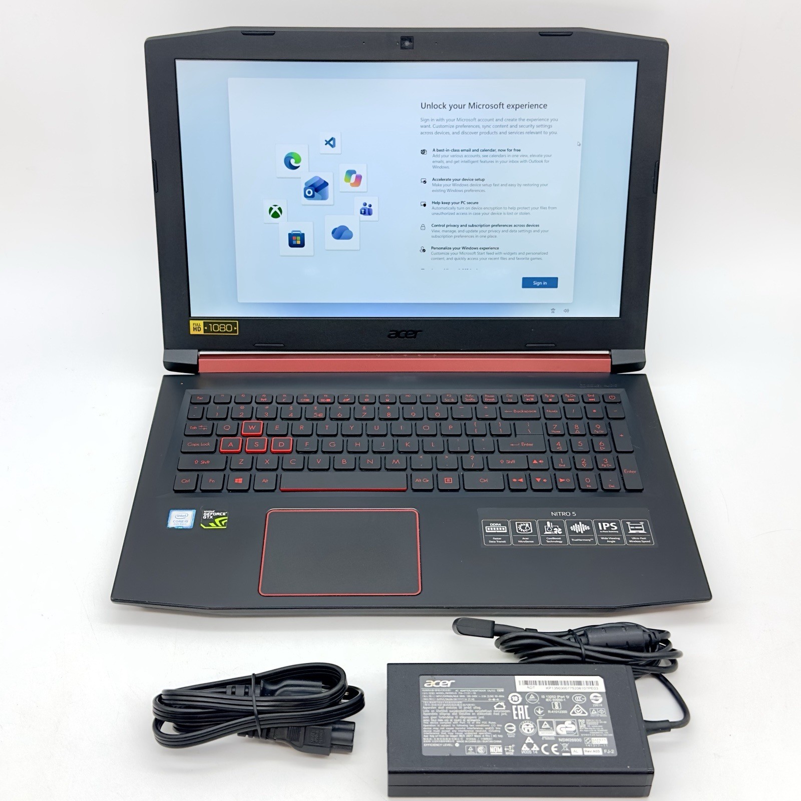 Acer Nitro 5 Gaming Laptop GTX 1050Ti Intel i5 8300H 8GB RAM 15.6” 1080p GUC
