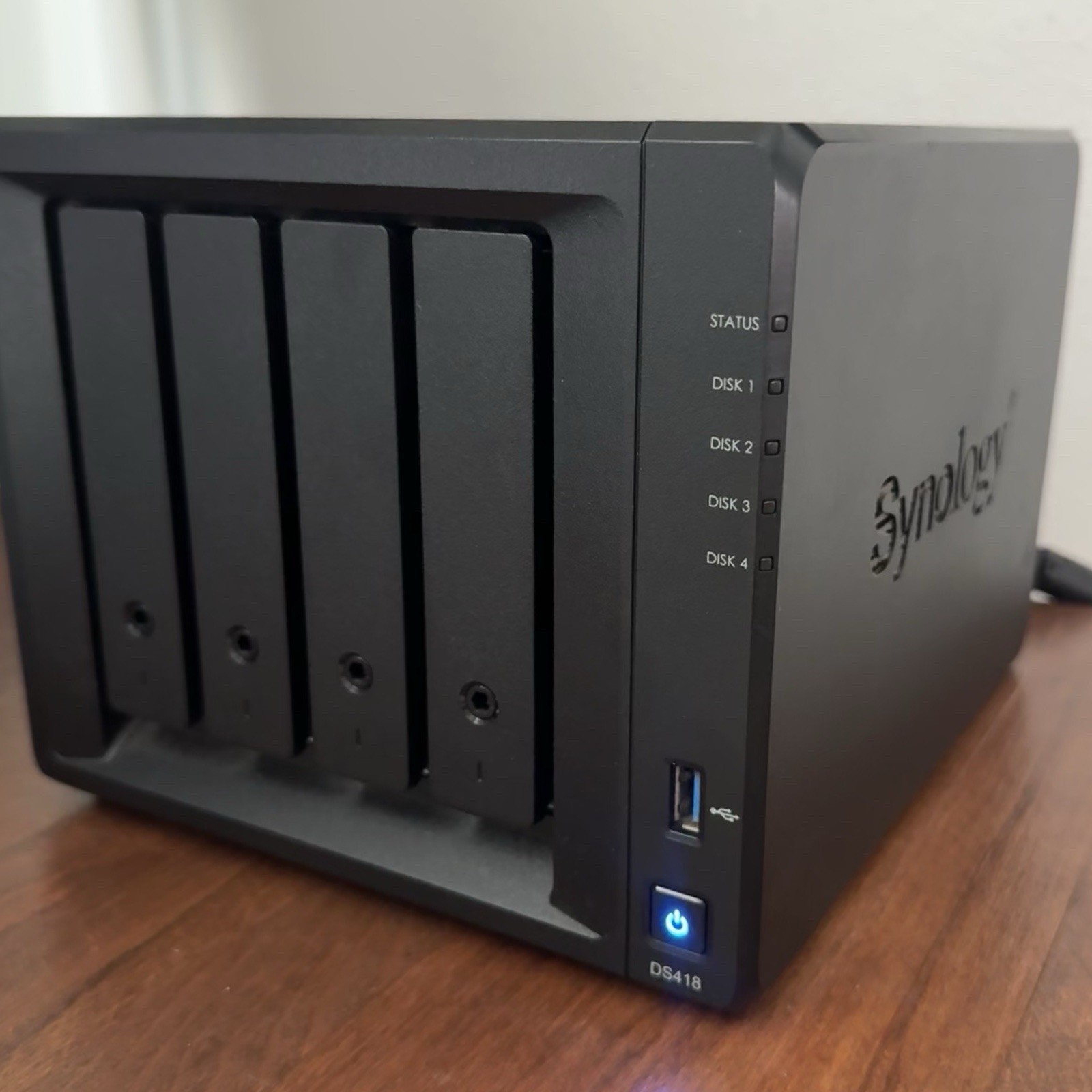Synology DiskStation DS418 4-Bay NAS Black w/power cable.
