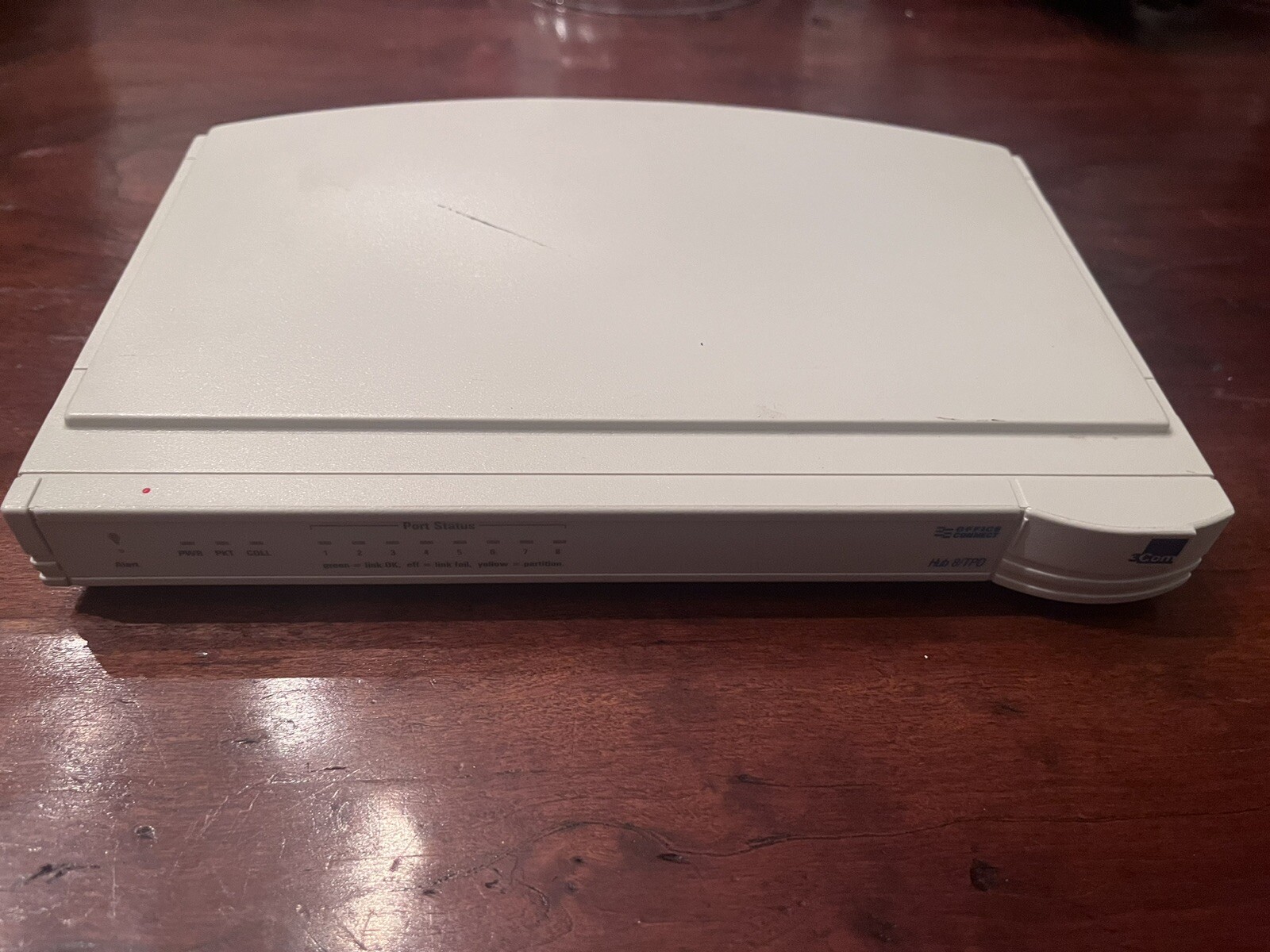3Com OfficeConnect TPO 3C16700 8-Port Ethernet Hub With OEM A/C Adapter