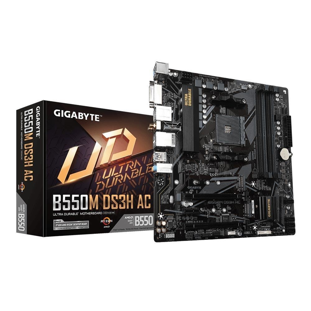 NEW Gigabyte B550M DS3H AC WiFi AMD AM4 Micro ATX DDR4 Motherboard