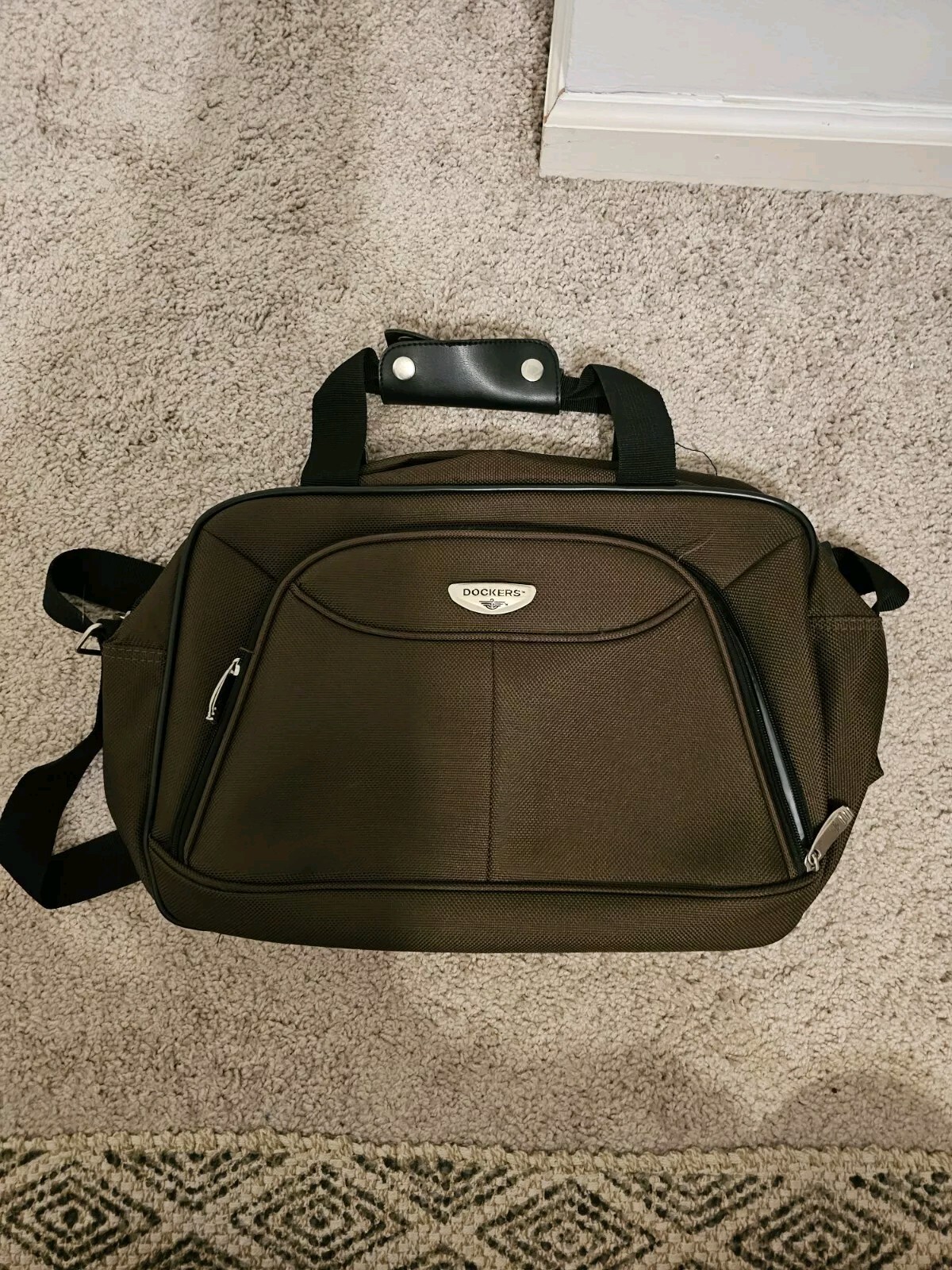 Dockers Brown Travel Luggage Bag Crossbody Vintage 90s Tablet Notebook Laptop