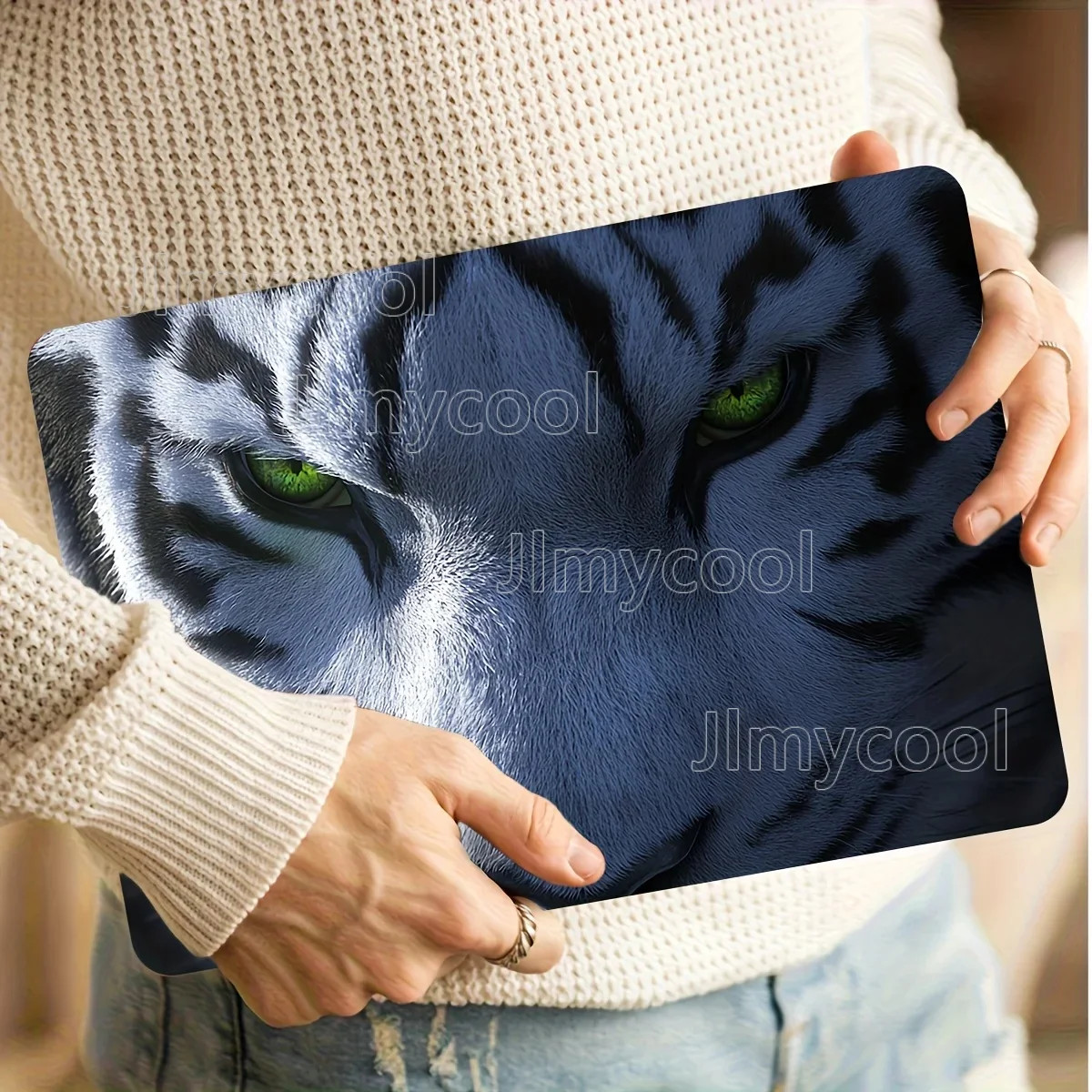 2 Pack Pattern Laptop Art Tiger Sticker  Waterproof Scratch Resistant Film