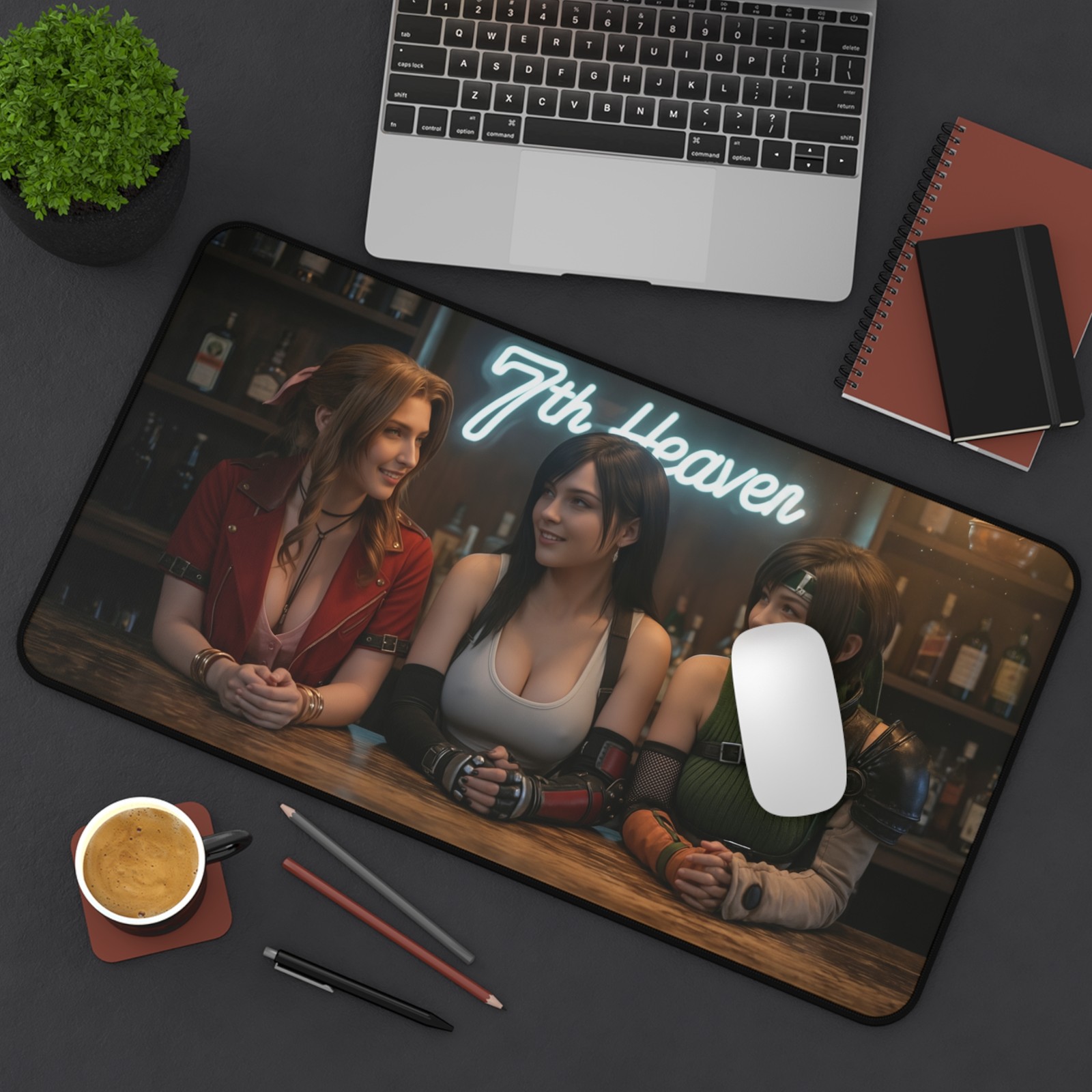 Tifa Aerith Yuffie Desk Mat, Final Fantasy VII Mouse Pad, RPG Trio Decor