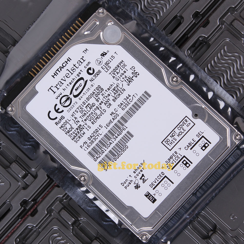 HITACHI 100 GB 7200 RPM IDE PATA 2.5" (HTS721010G9AT00) Internal Hard Drive HDD 