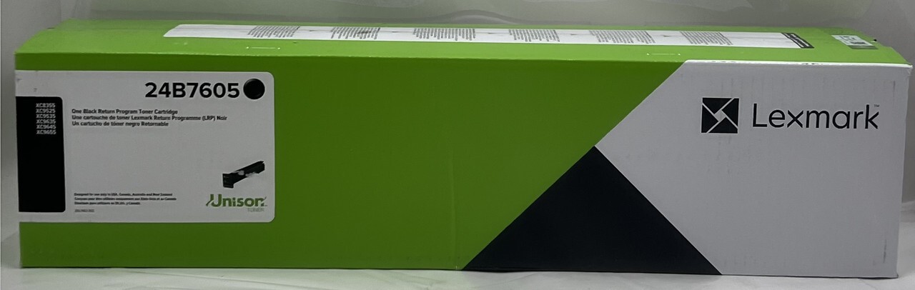 GENUINE LEXMARK 24B7605 ONE BLACK RETURN PROGRAM TONER CARTRIDGE