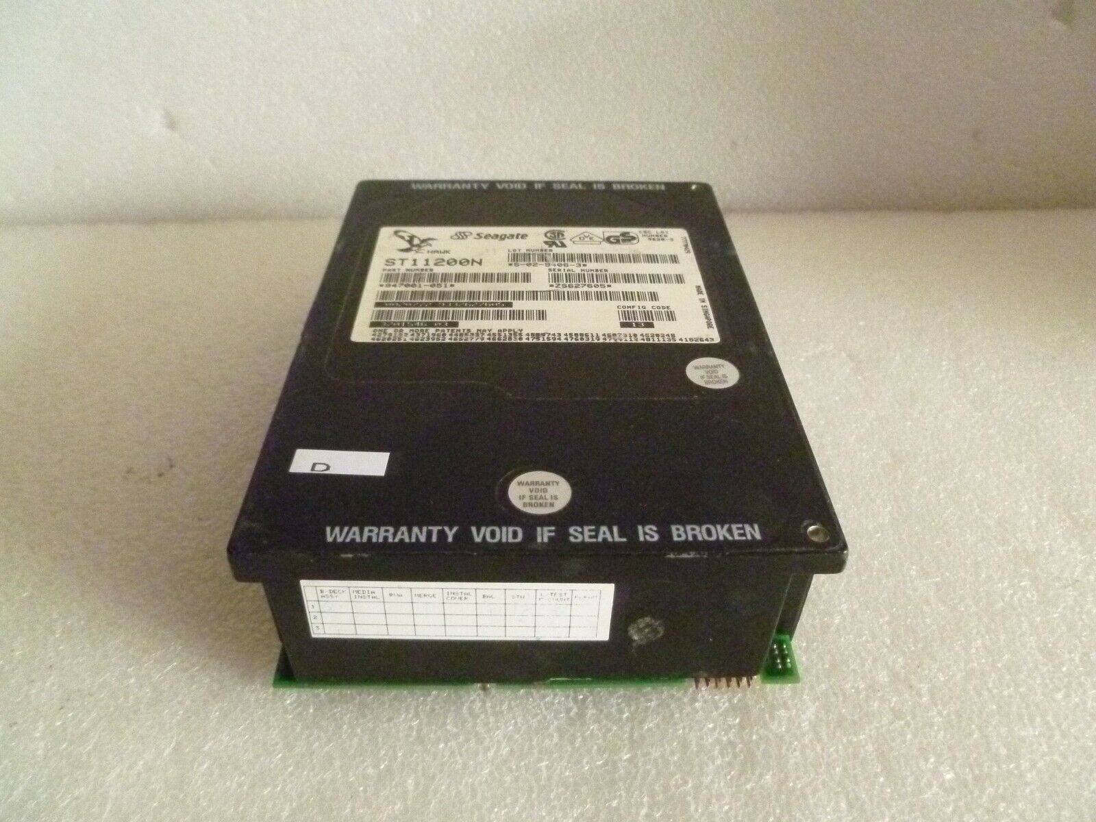SEAGATE HAWK ST11200N 50-PIN SCSI HARD DRIVE P/N:947001-051 CONFIG CODE:13