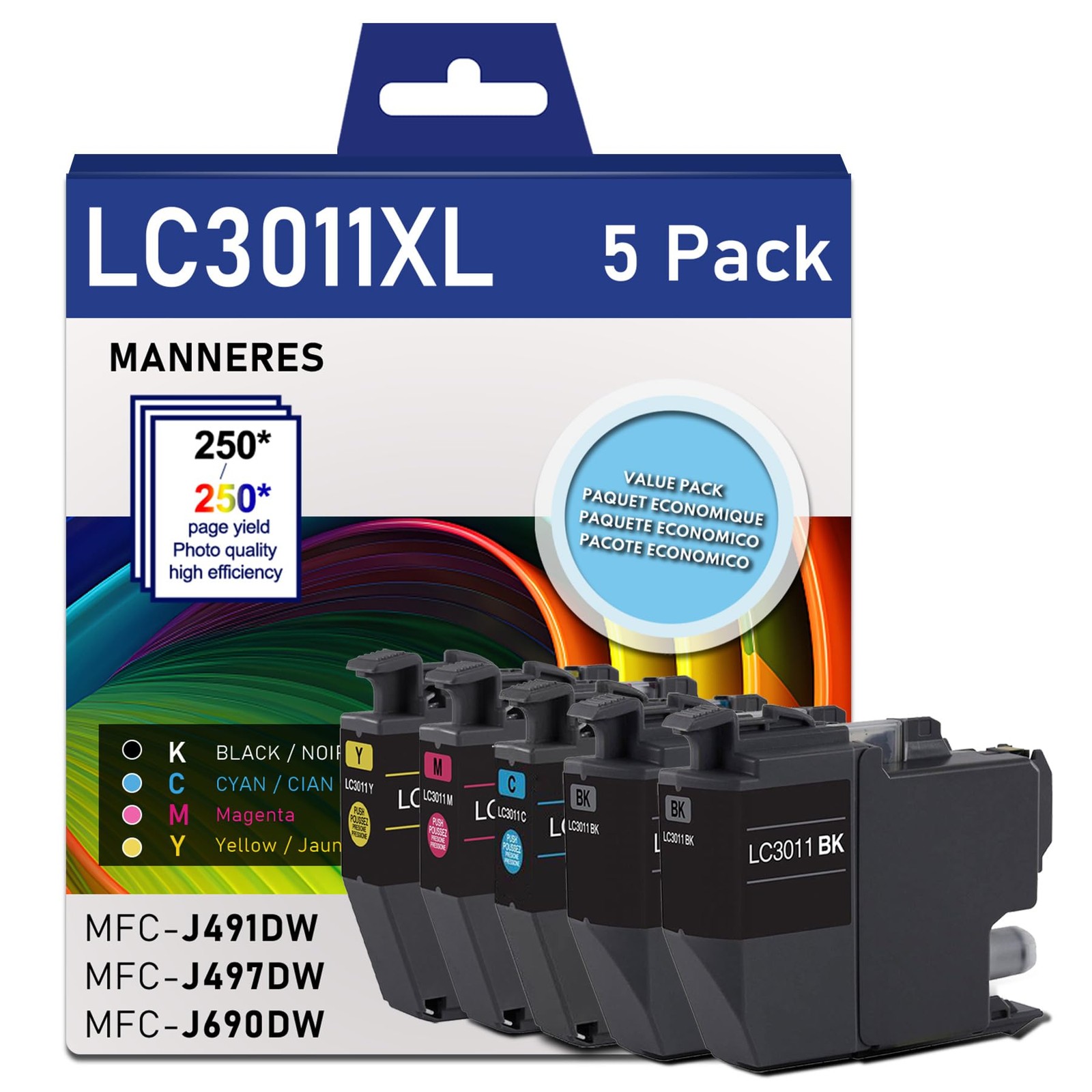 LC3011XL High Yield Ink Cartridges 5-Pack (2 BK, 1C, 1M, 1 Y) lc 3011 Ink