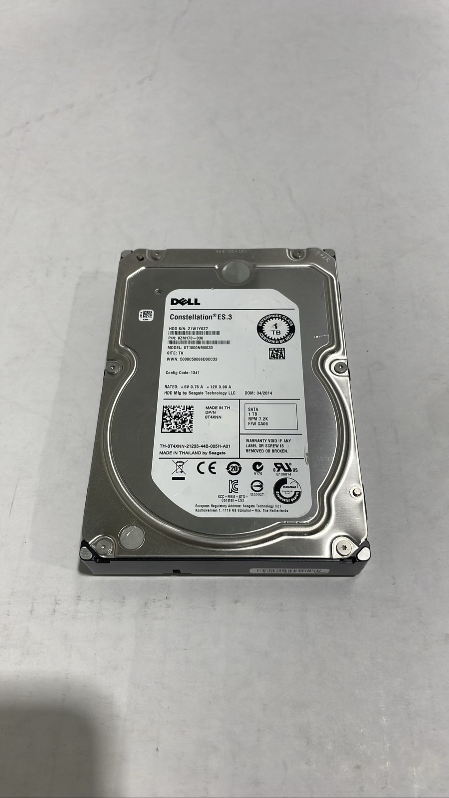 Dell Seagate Constellation ES.3 1TB 3.5 SATA HDD ST1000NM0033 0T4XNN