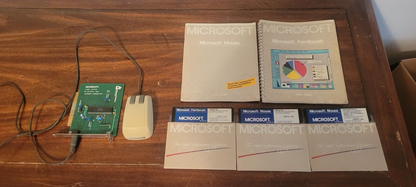Microsoft Paintbrush 1986 Comes with Mouse/Card/Manual, Including Disks