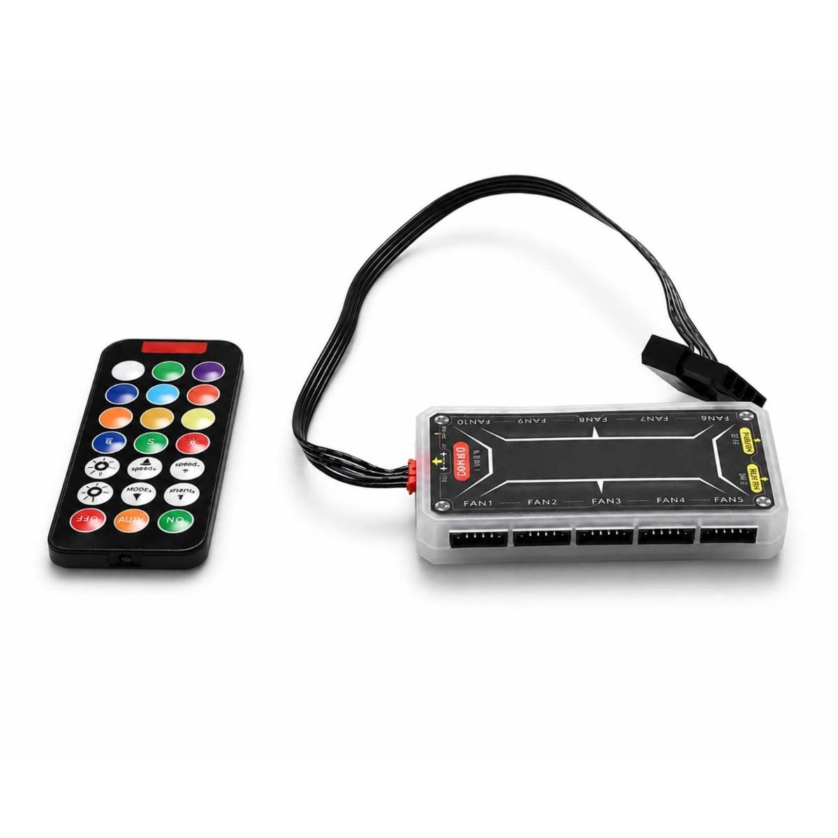 Adjustable RGB Light Fan Controller Remote Control Computer Case Hub Adapter Kit