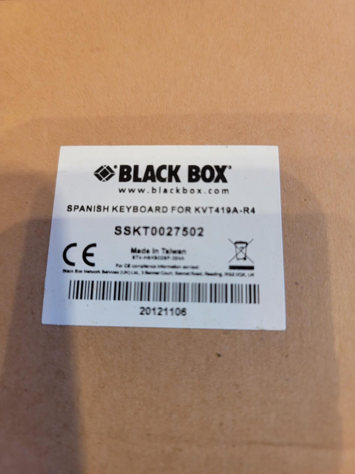 Black Box Spanish Keyboard For KVT419A-R4  SSKT0027502