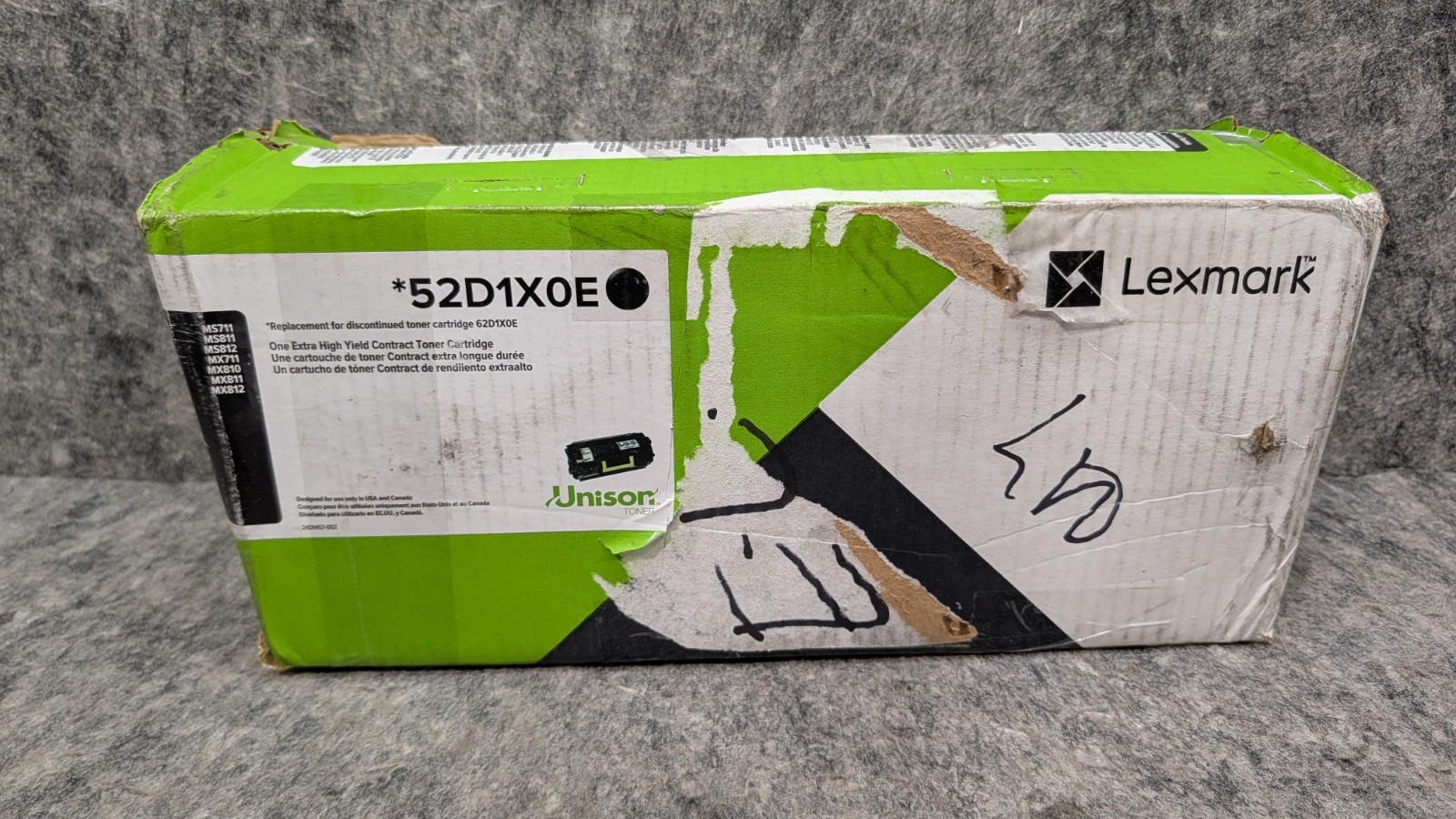 Genuine Lexmark (52D1X0E) Black Toner Cartridge New Sealed Box