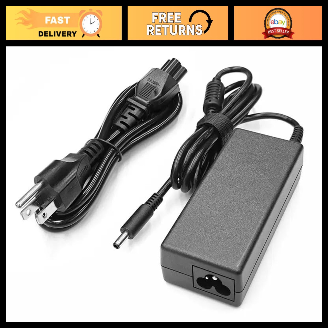 65W AC Laptop Charger for Dell Inspiron 3583 3585 3593 3505 5593 - Power Adapter