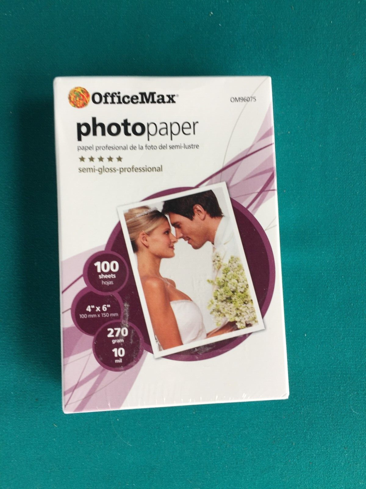 Office Max Semi-Gloss -Professional Photo Paper 4 x 6 in. 100 Sheets NEW. 2009.