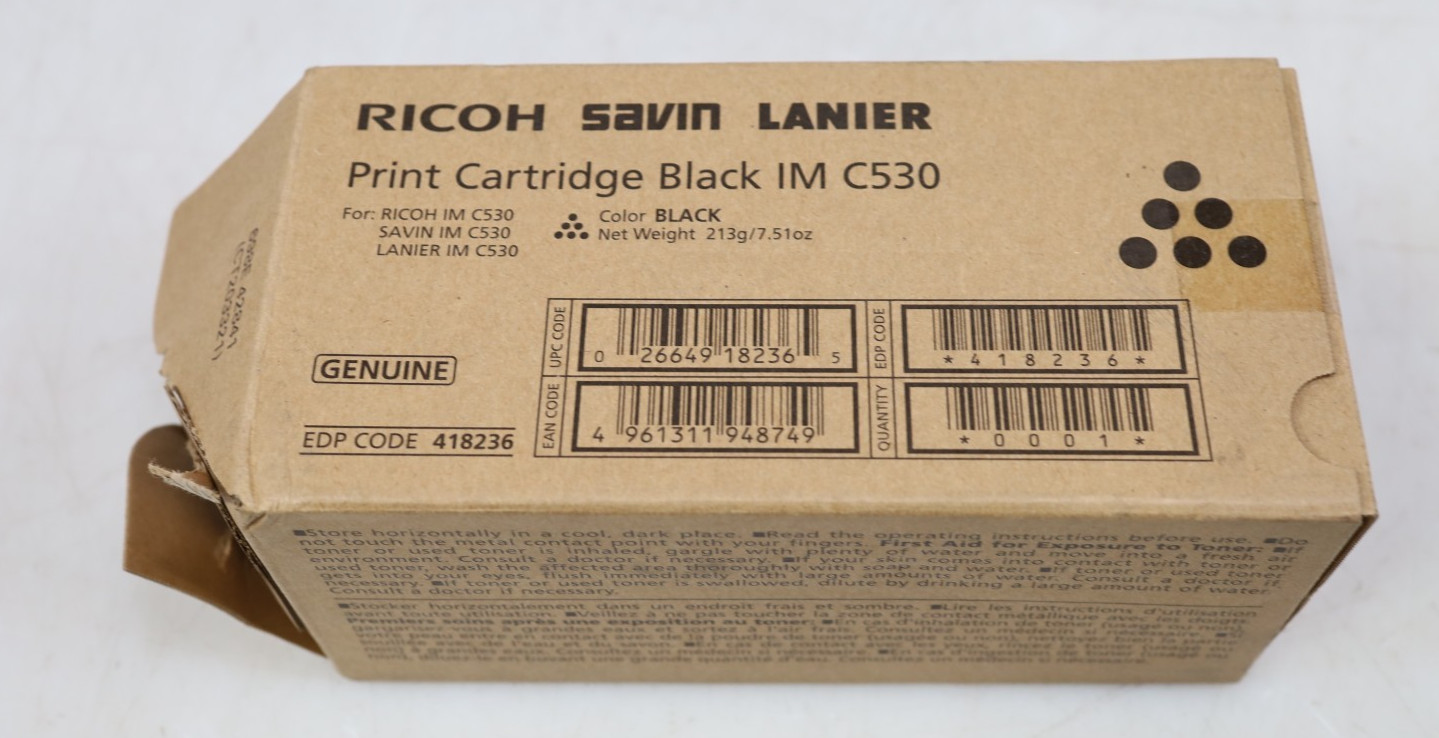 Genuine Ricoh Savin Lanier 418244 IM C530FB Black Drum Unit New Open Box