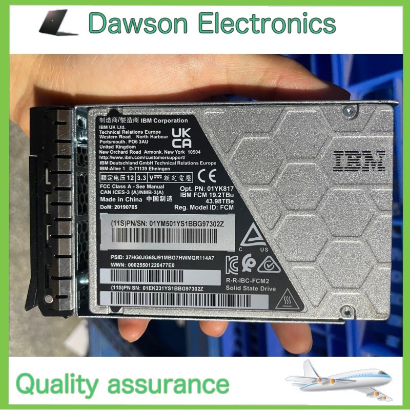 Used IBM 01YM501 01YM584 01YK817 19.2TB TLC PCIe 3.0 X4 NVMe U.2 2.5in SSD