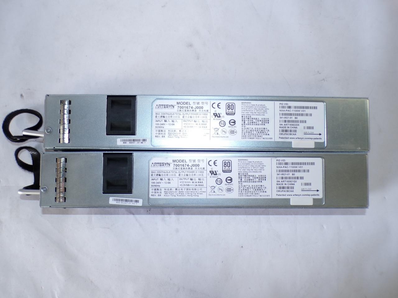 *Lot of 2* Cisco NXA-PAC-1100W 1100W Power Supply 341-0521-01 (V5516)