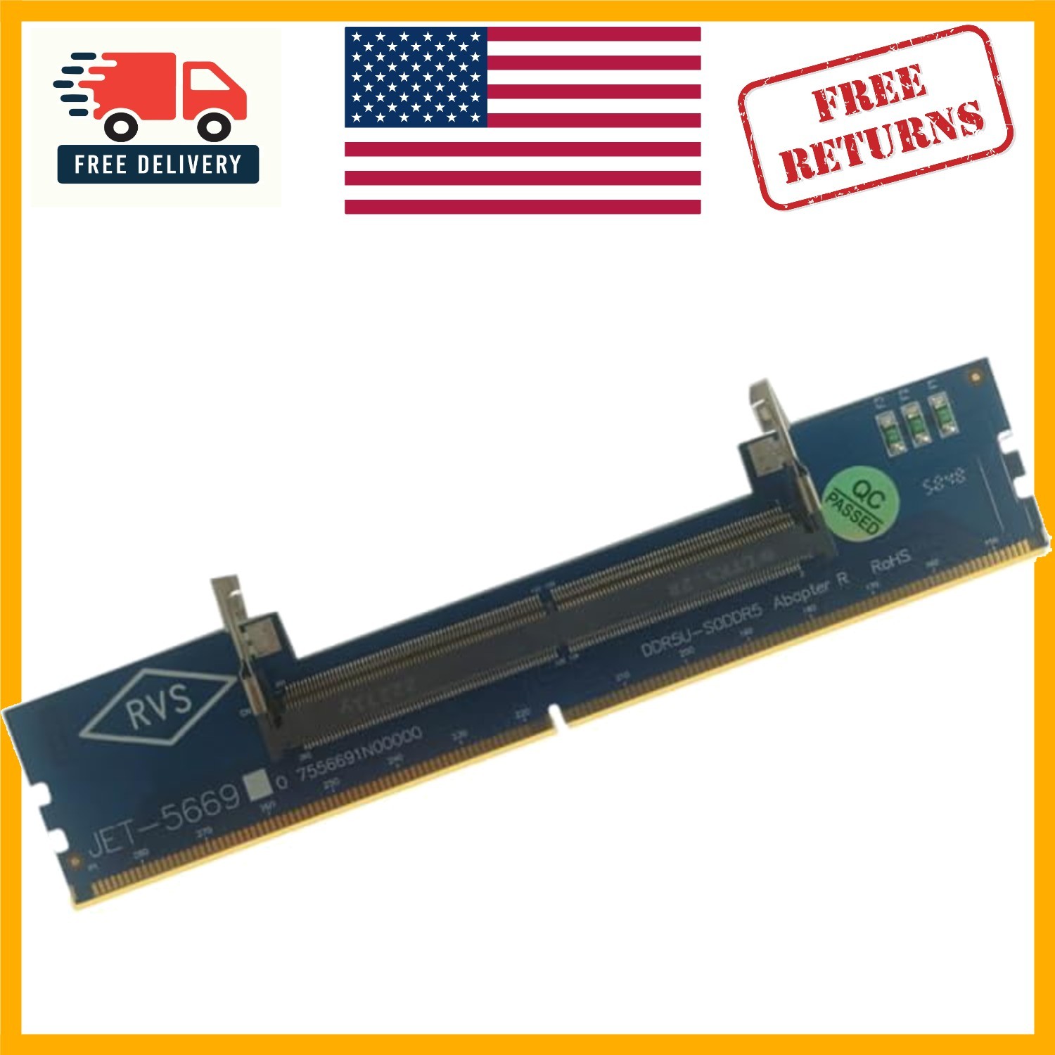 Efficient DDR5 SO-DIMM to U-DIMM Converter Card with Over-Current Protection