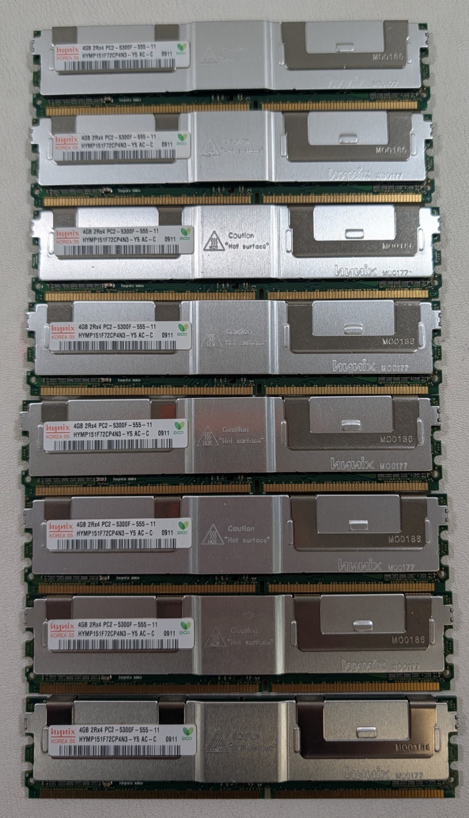 32GB Lot (8x 4GB) Hynix PC2-5300F DDR2 Korea ECC FB-DIMM RAM HYMP151F72CP4N3-Y5