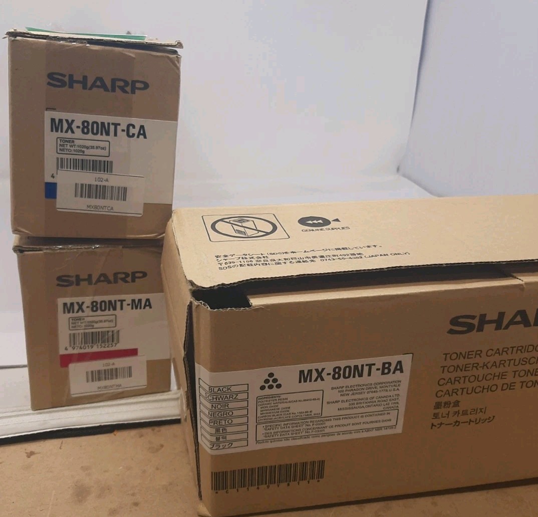 LOT OF 3 Sharp MX- MX-80NT-BA, MX-80NT-CA, MX-80NT-MA, OPEN BOX