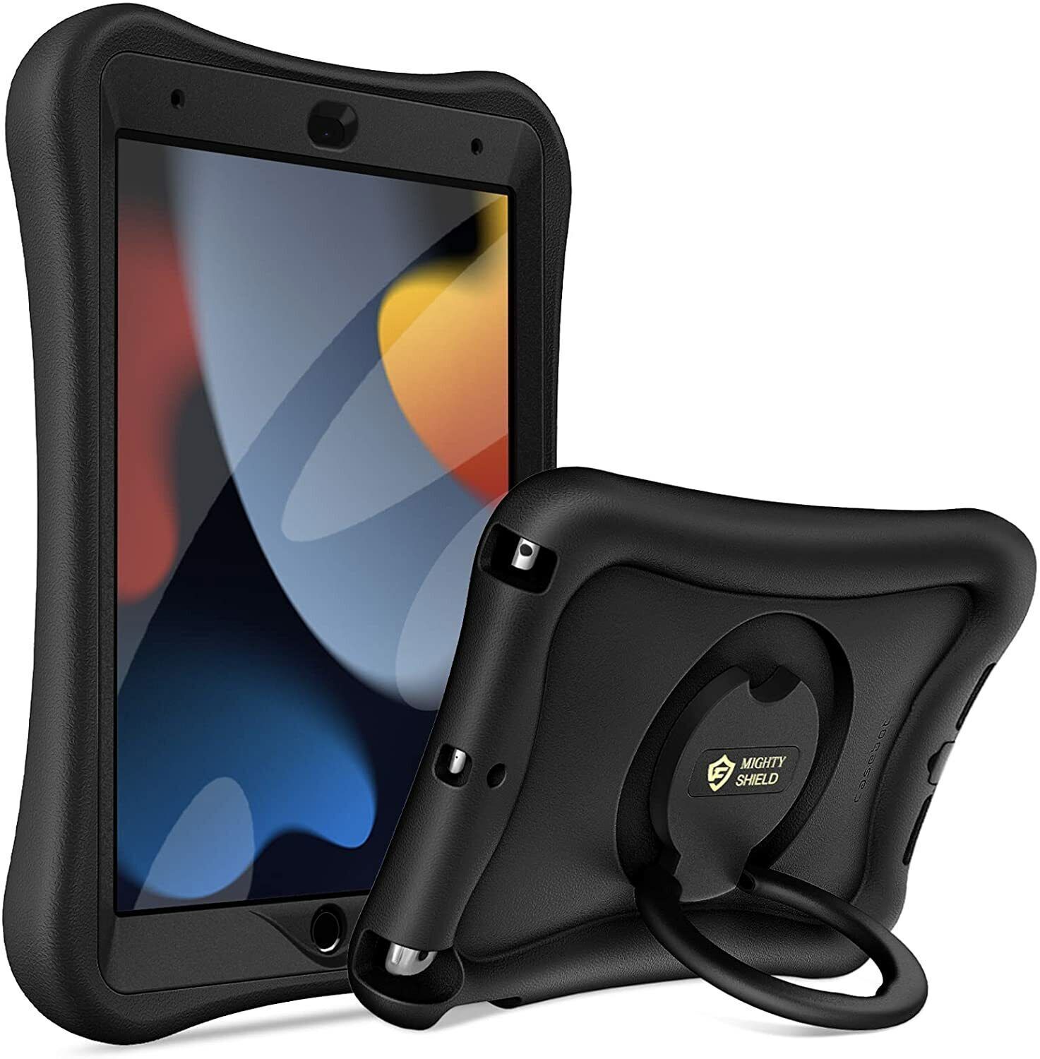 For iPad 9th/8th/7th Gen Rotating Stand Case Rugged Cover with Screen Protector