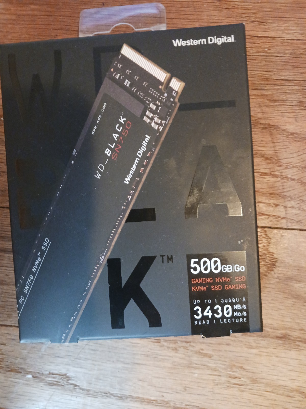 WD-Black SN750 NVMe 500 GB/GO up to 3430 MB/s Mo/s