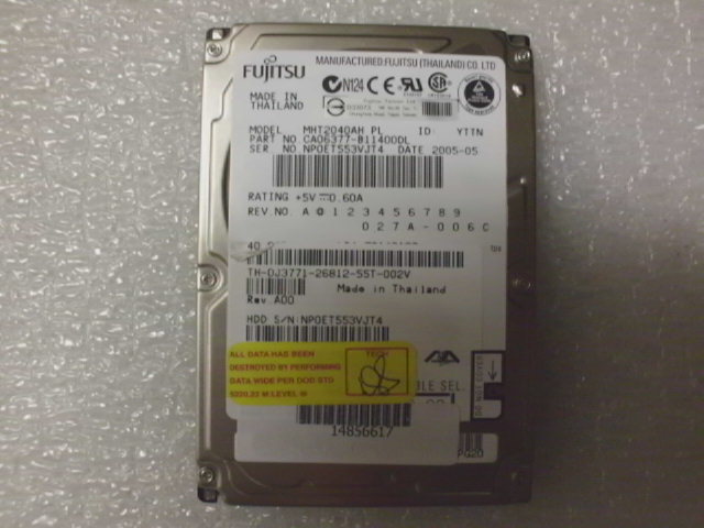 Fujitsu 40GB IDE Laptop Hard Drive MHT2040AH 