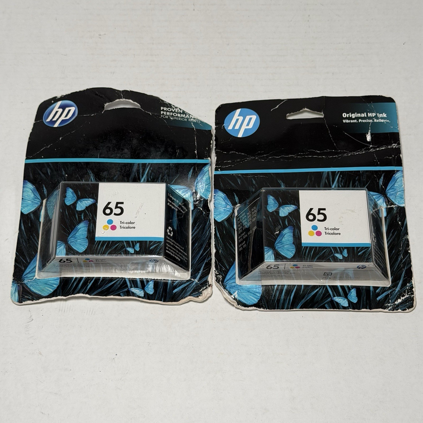 HP 65 Ink Cartridge Tri-Color Exp Feb April 2023 New Sealed 2 Packs